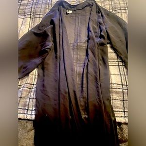 Black Sheer Long Cardigan